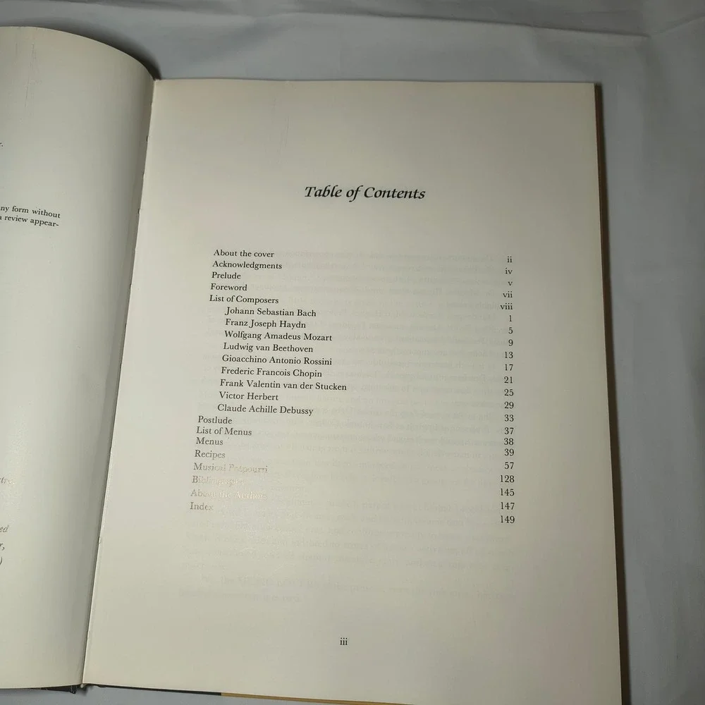 Music Lovers Cookbook 1992‎ First Edition Gibson Nortex Press Hardcover Recipes